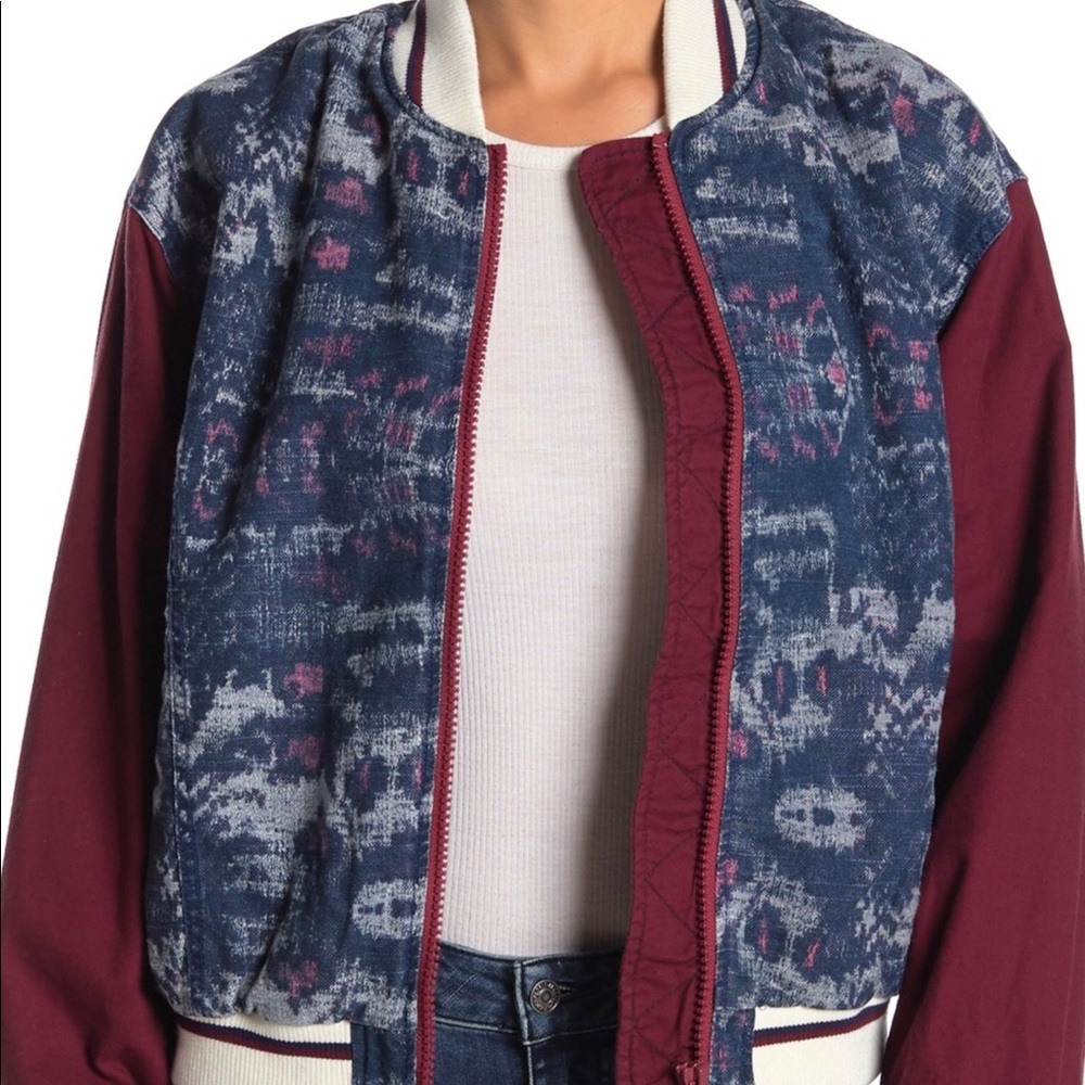 NWT, Free People Varsity of Dreams Bomber Jacket, Sz S